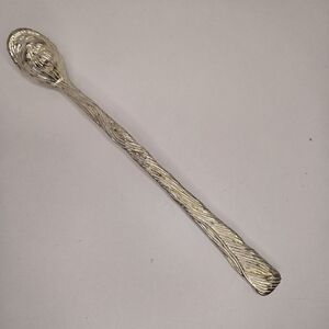 Vintage Silver Tone Metal Santa Claus Head Candle Snuffer 9.5" Long